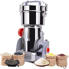Ceiever Electric Grain Mill, CEIEVER Electric Mill, Stainless Steel & Commercial Motor, 1800 W, 28000 rpm, High Speed Stainless Steel Graining Cattle for Herbs, Spices, Nuts, Cereals