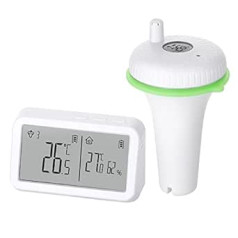 INKBIRD IBS-P02R Wireless Pool Thermometer, Floating Pool Thermometer with Indoor Temperature and Humidity Monitor, Large Screen, IPX7 Waterproof, for Pool, Hot Tub, Pond