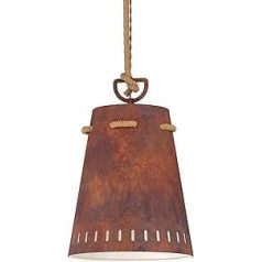 EGLO Meopham Pendant Light, 1-Bulb Pendant Lamp, Vintage, Industrial, Retro, Steel Pendant Light in Rust Brown, Dining Table Lamp, Living Room Lamp, Hanging with E27 Socket