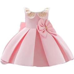 Zahur Newborn Christening Dress Half Sleeve Lace Christening Dress, pink, size 120=5-6Y