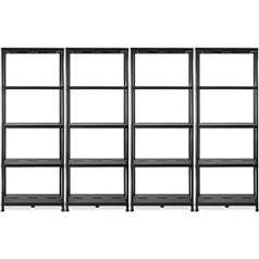 Ondis24 4 x Storage Shelves, 71 x 35 x 180 (H) cm, Boltless Shelf, Plastic Shelf, 15 Inch Heavy Duty Shelf, Maximum Load 180 kg (Pack of 4)