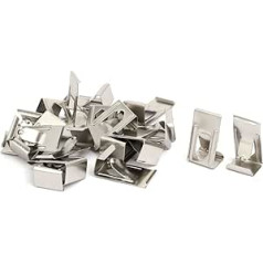 sourcing map 20 Stück 26mmx14mm Bild Foto Rahmen Metall Feder Drehen Clip Aufhänger Silber DE