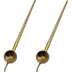 Set of 2 brass janting tools, 35mm bowls, 1mm spout and 1.5mm spout with tips and instructions.