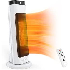 Ceramic Fan Heater Energy-Saving Quiet - ECO Electric Heater Energy Saving - Remote Control Heater Indoor - Timing Electric Heater - PTC Electric Heaters - 2000W - White