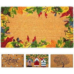 Coconut Doormat for Outdoor and Indoor Use, Door Mat Outdoor and Indoor, Door Mat Outdoor Area, Dirt Trapper Mat Inside, Coconut Mat 40 x 70 x 1.5 cm (Colourful Flowers)