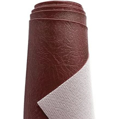 A-Express Heavy Faux Leather Fabric Grainy Texture Imitation Leather Vinyl Leather Fabric Automotive Home Decoration Material - 200 cm x 140 cm Bordeaux