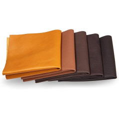 Leather Pieces – Various Leather Bundles in Various Brown Colours, Leather Cut, Extra Large Pieces, High-Quality for Sewing, Leather Working, Crafts, Covering, Decoration, 0.5 kg – Min. DIN A2