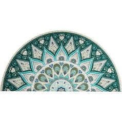 European Style Semicircle Shape Semicircle Simplicity 40 x 80 cm Non-Slip Door Mat PVC Material for Front Door, Easy to Clean, Green