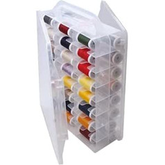 Sewing Thread Storage Box Empty Storage Box for Bobbins Sewing Thread Sorting Box for 46 Thread Rolls Practical Yarn Box Sewing Thread Holder Sewing Thread Box Sewing Machine Bobbins for Embroidery