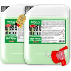 Nell Ultra Green Growth Remover & Algae Remover Concentrate, Extremely Strong! Removes Green Growth & Algae Automatically with Long-Term Protection - for Stone, Facade, Patio, Roof - ABACUS Nell Ultra