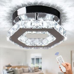 Cainjiazh Dimmable Crystal Chandelier Mini LED Flush Mount Ceiling Light Modern Chandelier Lighting Lamp for Bedroom Hallway Living Room Dining Room Kitchen Bar