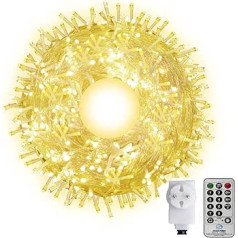 CORST 100 m Long Fairy Lights Outdoor Inner Christmas Fairy Lights Garden Tree Fairy Lights Outdoor Power Operated Waterproof with Remote Control & Timer 8 Modes for Wedding Home (Warm White)