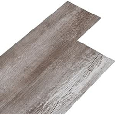 vidaXL PVC Laminate Planks, Self-Adhesive Vinyl Floorboards, Vinyl Flooring Planks, Design Flooring, 5.02 m², 2 mm, Self-Adhesive, Matte Brown Wood
