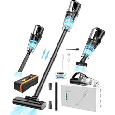 Vbrisi Battery Handheld Vacuum Cleaner, 4-in-1 Multifunctional Vacuum Cleaner, Wireless 7500Pa Car Vacuum Cleaner with Light Function, Storage Bag, Wet and Dry for Hard Floors, Carpet, Pet Hair, Car,