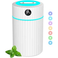 HAUTIK Humidifier with Double Spray LED Screen, 1.8 L Quiet Ultrasonic Humidifier with 7 Colours Light, Bedroom Humidifier with 10 Wicks, Room Humidifier Lasts 36 Hours for 40 ㎡