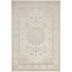 Hanse Home Velvet Rug Oriental Tabriz Border Ornaments Classic, Size: 160 x 230 cm, Colour: Cream/Anthracite