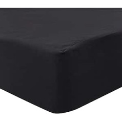 Sourcing Map Mattress Protector, Hypoallergenic, Waterproof, Breathable, Fitted Sheet, Duvet Cover with Elastic, Vinyl Free Mattress Cover, Black, King - 152 x 203 cm