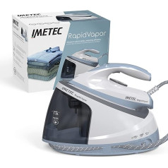 Imetec Rapid Vapor 9033 Steam Iron Station, Ceramic Plate, Lightweight, Calc-Clean Cleaning System, 240 g Steam Burst, 2400 W, 5 Bar Pump