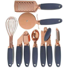 UUBRAU 7-Piece Kitchen Set, Kitchen Accessories, Cooking Set, Cooking Accessories, Garlic Press, Can Opener, Ice Cream Scoop, Pizza Knife, Peeler