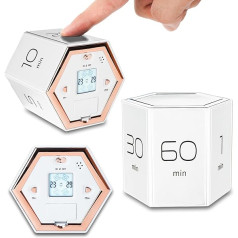 ZONSUSE Digital Egg Timer, Magnetic Kitchen Timer, Switchable Short Timer Alarm Clock, Kitchen Timer Suitable for Children When Brushing Teeth Entertainment, Learning, Sports and Fitness (White 1-5-10-25-30-60 Minutes)