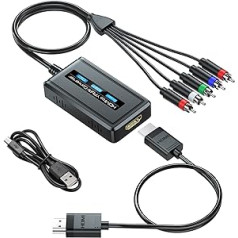 PARUIEN 1080P HDMI to Component Converter with Scaling Function, HDMI to RGB YPbPr Scaler Adapter, HDMI to Component YPbPr + R/L Audio Converter, HDMI to Component Adapter