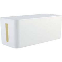 RICOO Cable Box, Cable Management Box Z3201-W, Cable Organiser Box 32 x 13.5 x 12.7 cm, Storage Box for Hiding Power Strips, Adapters and Cables, Cable Collector, White