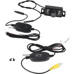 Car Reversing Camera, Akozon 7-Piece IR LED Night Version Car Reversing Camera + Wireless Video Transmitter and Receiver Waterproof 170 Wide Angle Camera for Reversing Aid and Parking Aid