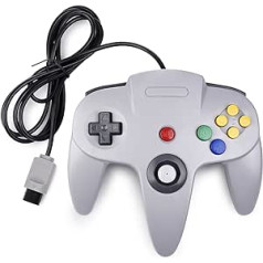 miadore Retro Wired Controllers for N64 Console, Classic Controller Joystick for Classic 64 Console N64 Game System, Grey