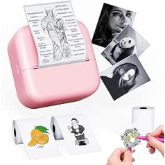 Portable Photo Printer, M02L Wireless BT Pocket Printer Type C Instant Rechargeable 1200mAh for Study, Travel, Marker, Notes, Journal, Memo List, Photo