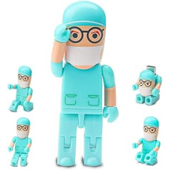 64GB Cartoon Doctor Model USB Flash Drive USB 2.0 Memory Stick for External Data Storage Green