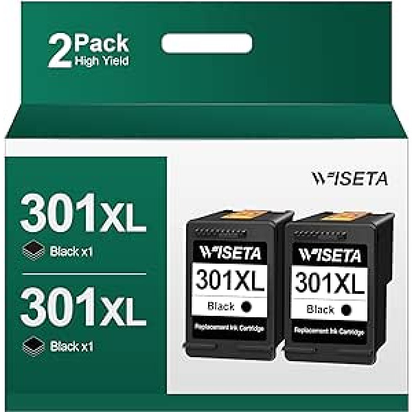 301 XL Black Remanufactured Ink Cartridge Compatible with HP 301 Black for HP DeskJet 2540 2544 2549 2050a 3050a 3050 3055a for Envy 4500 4502 4504 5530 for OfficeJet 4630 4630 2 (2 black)