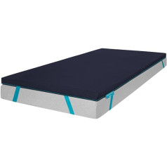 Cecotec Topserenity Flow Topserenity Matratzenauflage, 90 x 200 cm, Kern 100% viskoelastisch, elastische Gurte, rutschfest, mittlere Härte, 5 cm hoch, EasyClean Abdeckung, Vakuumverpackung