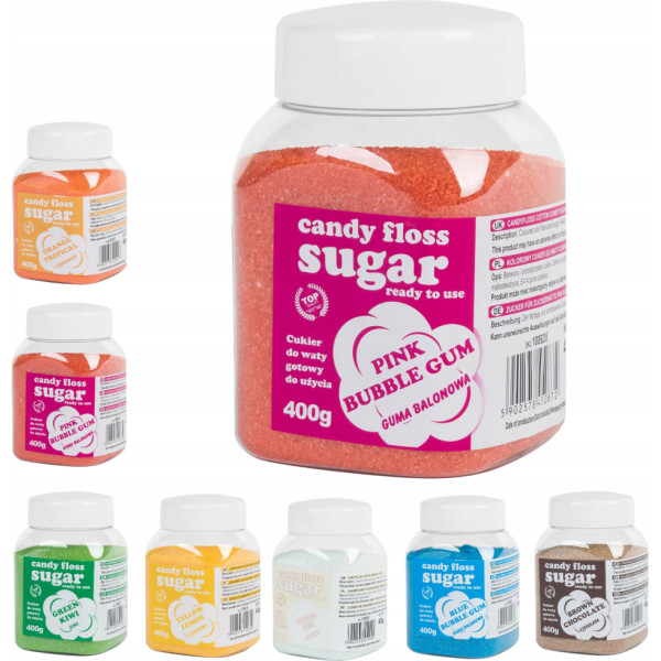 Gsg24 MIX Colorful flavored sugar for cotton candy SET 8x 400g