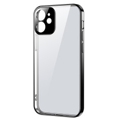 Īpaši plāns caurspīdīgs korpuss ar metālisku rāmi iPhone 12 Pro Max, melns