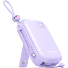 Cutie Series 22.5W 20000mAh Powerbank ar USB-A USB-C statīvu iPhone violets