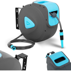 Automātiska sienas spole ar dārza šļūteni 30m + 2m 1/2''