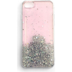 Spīdīgs korpusa vāciņš ar spīdumiem priekš Samsung Galaxy S21+ 5G Star Glitter rozā