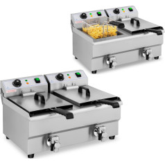 Divkārša elektriskā gastronomiskā cepeškrāsns ar krānu 230 V 2 x 3000 W 2 x 10 L