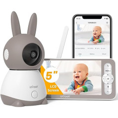 ieGeek Baby Monitor with Camera [2 / 2 / 2 x 10 cm, WiFi Video Baby Monitor PTZ 355°, IR Night Vision, Automatic Tracking, Crying/Movement/Noise Detection, Supports Mobile App Control