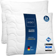 LILENO HOME Pillow 80 x 80 cm [Set of 2] - Pillow 80 x 80 cm Perfect for Duvet 135 x 200 cm - Bed Pillow 80 x 80 cm Boil-Proof up to 95 °C and Antibacterial Equipment - Allergy Sufferers Pillow as