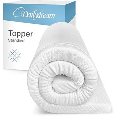 Dailydream Model M Viscoelastic Mattress Topper with Memory Foam Effect, 140 x 200 x 5 cm, Standard Edition
