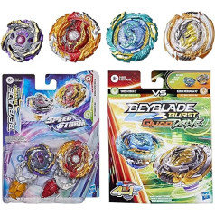 Toptoys2u Bargain Bundles Bey-Blade Burst Speedstorm & Quad Drive – World Spryzen S6, Betromoth B6, Katana Muramasa M7, Vanish Cobra C7 – Doppelpack – 4 Bey-Klingen