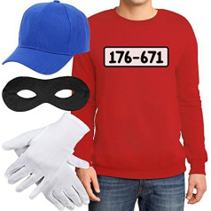 Tank Buster Bandits Costume Men's Sweater + Hat + Mask + Gloves Sweatshirt