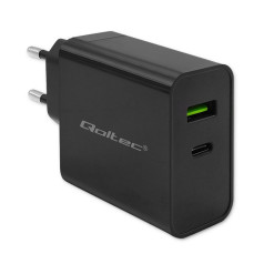 Super quick pd charger | 1xusb-c | 1xusb | 45w | 5-20v | 2.25-3a | black