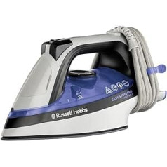 Russell Hobbs Iron [Space-Saving Cable Storage] Steam Iron Wrap & Clip (2400 W, 180 g Extra Steam Boost, 320 ml Water Tank, Ceramic Soleplate, Self-Cleaning Function) 26730-56