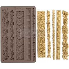 Redesign With Prima Redesign Decor Moulds 5 x 8 x 8 mm Elegant Borders Crafting Resin Molds for Air Dry Clay DIY Projects Funiture Dresser, Chocolate, Cake, Candy, Backery, Soap, Polymer Clay, Hot