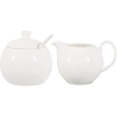Buchensee Milk Jug and Sugar Bowl, Fine Bone China Porcelain, White