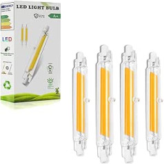 ZJZG R7S LED 78 mm, 10 W R7S LED Dimmable Bulbs Replacement for 100 W Halogen Bulbs, LED R7S Light Bulb, Warm White, 3000 K, 1000 LM, No Flickering, 360° Beam Angle LED Bar, 220-240 V, Pack of 4