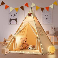 BuYupop Teepee Tent for Children, Children's Tent, Play Tent, Children's Indoor Children's Tent for Indoors, Tent Children's Room, Tippi Children's Tent, Girls Boys, Teepee Tent with Teepee Tent