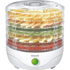 Sencor 41006105 SFD 750WH Dehydrator for Blocks, Plums, Apricots, Bananas, Dried Meat, Dried Fish, 250 W, Food Dehydrator, White